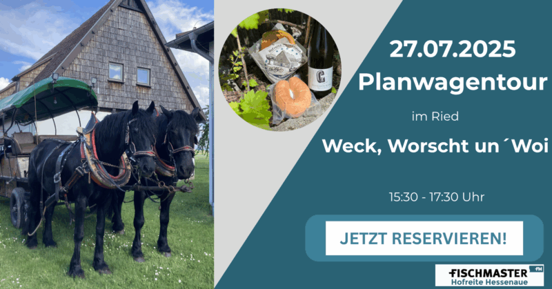 Planwagenfahrt mit Weck, Worscht un´Woi bei Fischmaster 27.07.2025 - quer